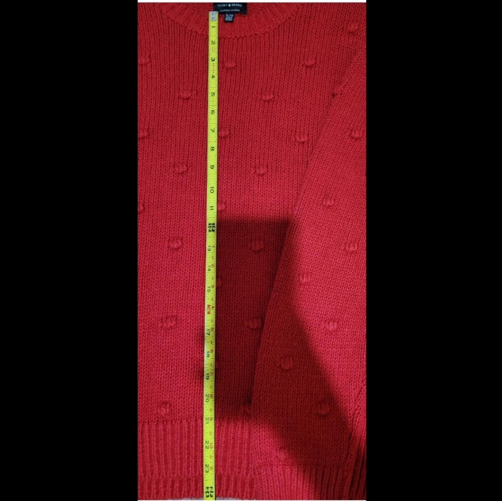 Lucky brand Red Bobble stitch crew neck sweater size XL - Picture 10 of 14